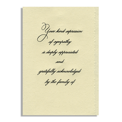Expression of Sympathy with Family Line Side Fold