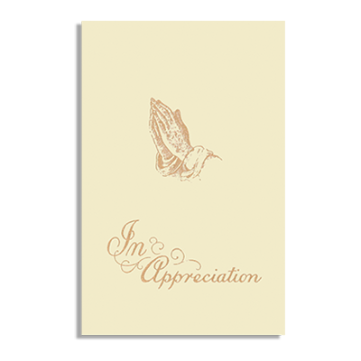 In Appreciation Prayer Cover Side Fold